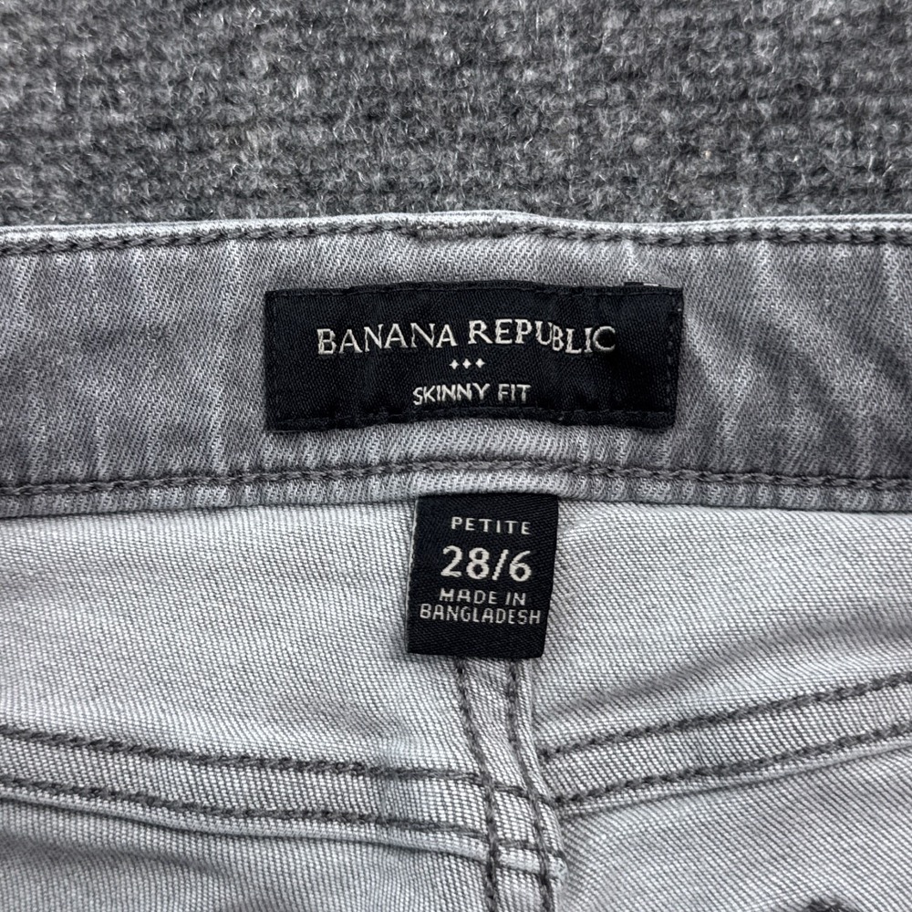 Banana Republic Skinny Fit Jeans Womens Sizeโ 28 / 6 Gray Distressed Stretch - Picture 3 of 16